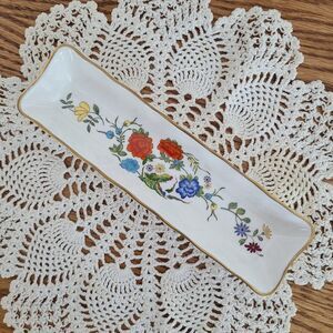 Aynsley England Mint Tray 8-1/4" Fine English Bone China Famille Rose Pattern